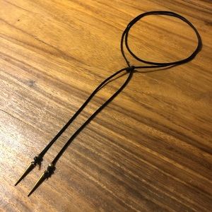 Black Suede Bolo Necklace by Rope the Moon